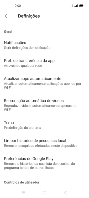 Prima Atualizar apps automaticamente.