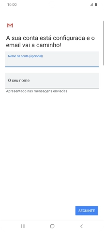 Prima O seu nome e introduza o nome do remetente pretendido.