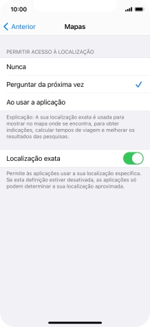 Prima a definição pretendida para ativar ou desativar a função.