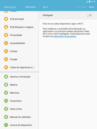 Prima Acerca do dispositivo.