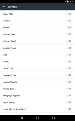 Prima o idioma pretendido para o adicionar.