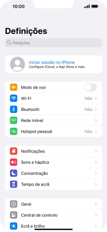 Prima Iniciar sessão no iPhone.