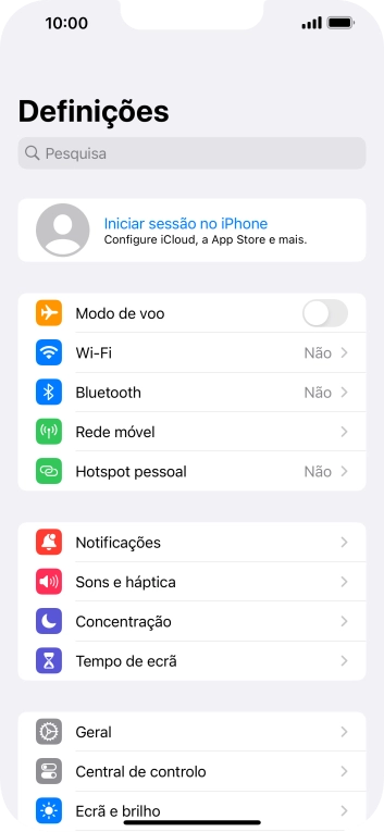 Prima Iniciar sessão no iPhone.
