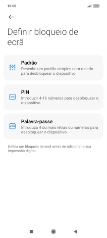 Prima o código de bloqueio do telefone pretendido e siga as indicações no ecrã para estabelecer um código de bloqueio adicional.