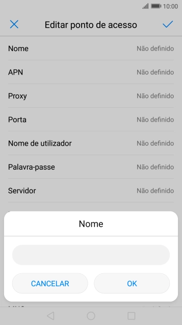 Introduza Vodafone Internet e prima OK.