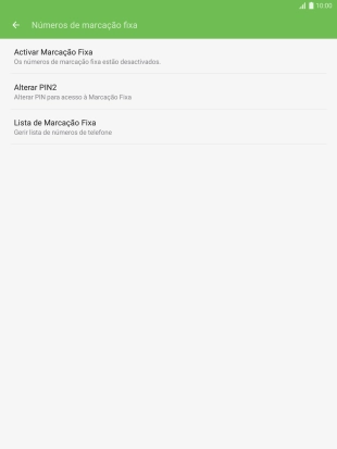 Prima Activar Marcação Fixa para ativar a marcação permitida.