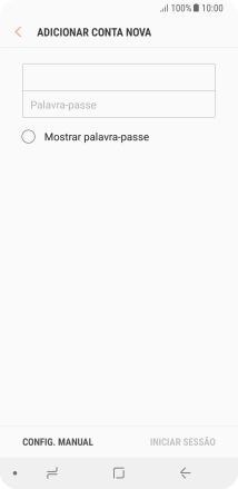 Prima Palavra-passe e introduza a password da sua conta de e-mail.