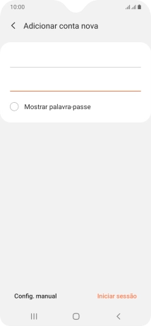 Prima Iniciar sessão.