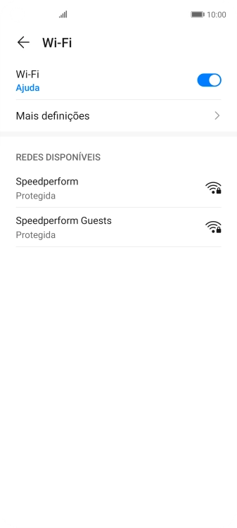 Prima a rede Wi-Fi pretendida.