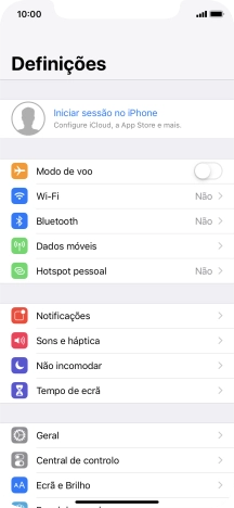 Prima Iniciar sessão no iPhone.