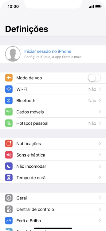 Prima Iniciar sessão no iPhone.