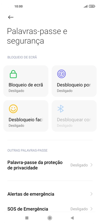 Prima Desbloqueio por impressão digital.