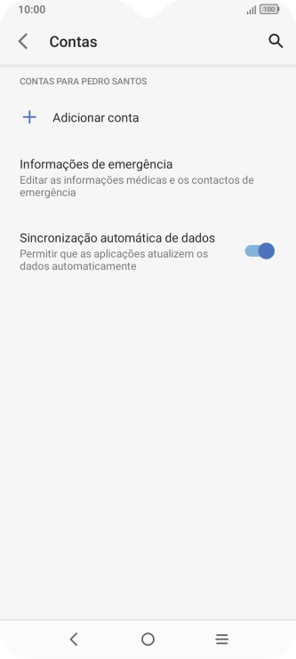 Prima Adicionar conta.