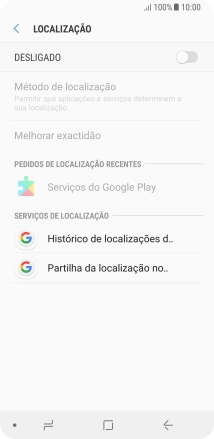 Prima o indicador para ativar ou desativar a função.