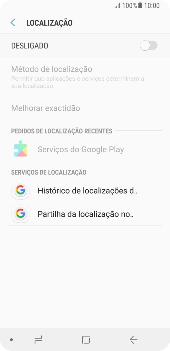 Prima o indicador para ativar ou desativar a função.