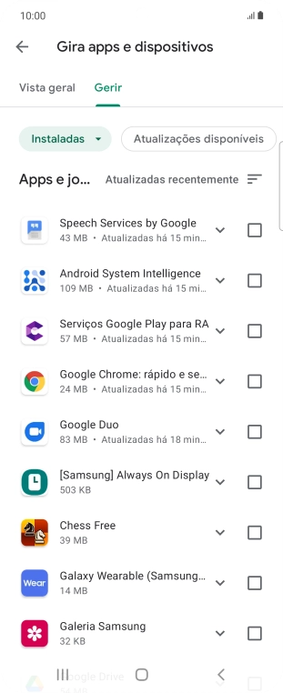 Prima a app pretendida.
