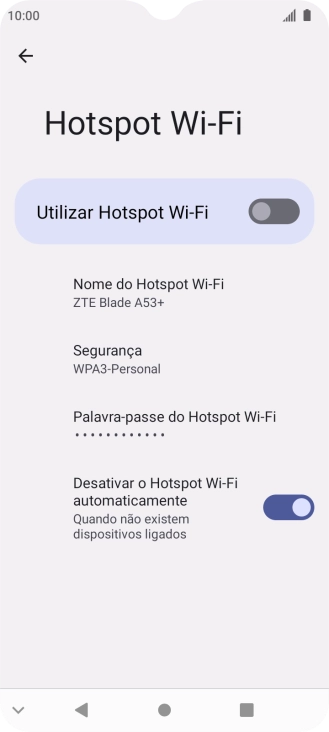 Prima Palavra-passe do Hotspot Wi-Fi.