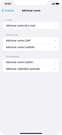 Prima Adicionar conta de e-mail.