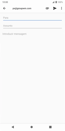 Prima Para e introduza as primeiras letras do nome do destinatário.