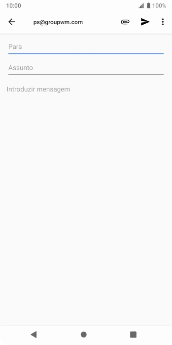 Prima Para e introduza as primeiras letras do nome do destinatário.