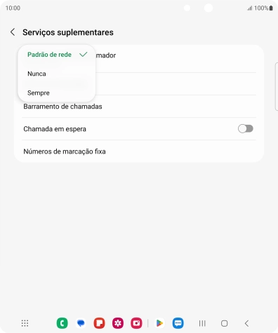 Prima Sempre para ativar a visualização do seu número.