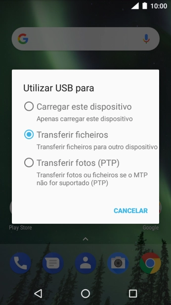 Prima Transferir ficheiros.