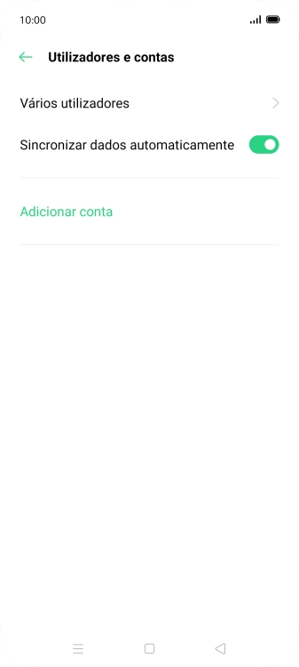 Prima Adicionar conta.