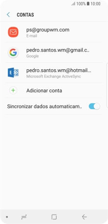 Se o ecrã mostrar esta imagem, a sua conta foi identificada e configurada automaticamente. Siga as indicações no ecrã para introduzir informações adicionais e concluir a configuração.