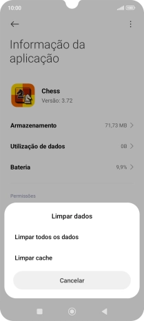 Prima Limpar cache.