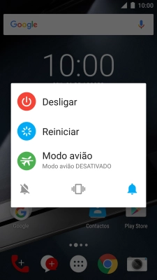 Prima o ícone de perfil silencioso para ativar o perfil silencioso.