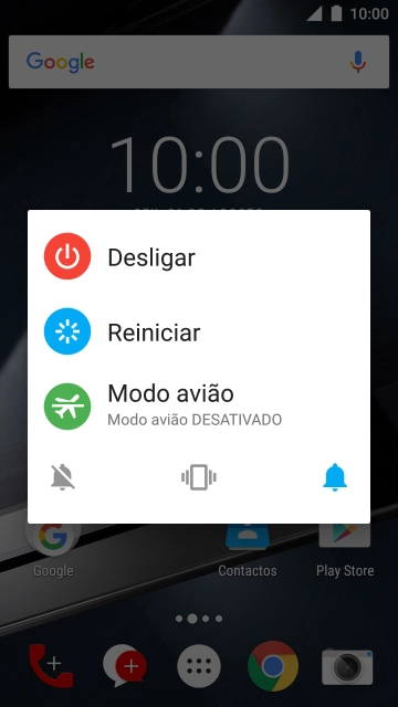 Prima o ícone de perfil silencioso para ativar o perfil silencioso.