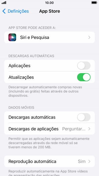 Prima o indicador junto aos tipos de conteúdo pretendidos para ativar ou desativar a função.
