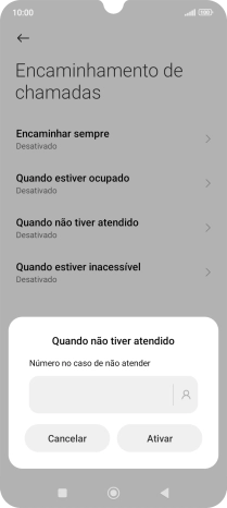 Introduza 123 e prima Ativar.