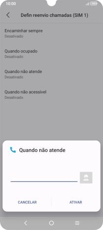 Introduza 123 e prima ATIVAR.