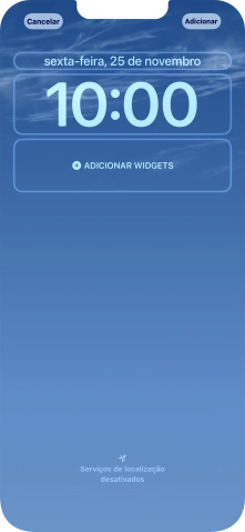 Se pretender personalizar a visualização da data no ecrã de bloqueio, prima o widget de data e siga as indicações no ecrã para escolher a visualização pretendida para o widget.