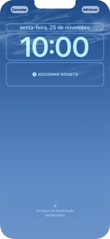 Se pretender personalizar a visualização da data no ecrã de bloqueio, prima o widget de data e siga as indicações no ecrã para escolher a visualização pretendida para o widget.