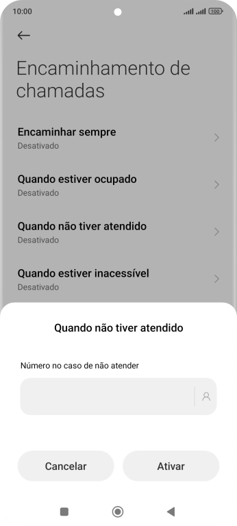 Introduza 123 e prima Ativar.