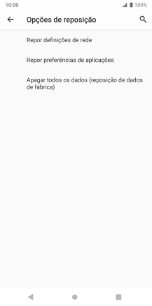 Prima Apagar todos os dados (reposição de dados de fábrica).