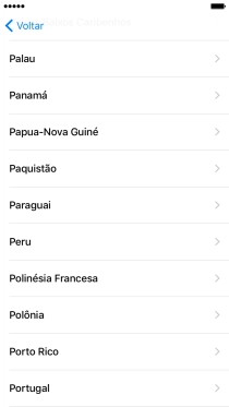 Prima a área ou país pretendido.