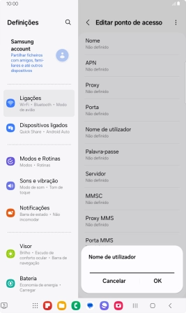 Introduza vodafone e prima OK.