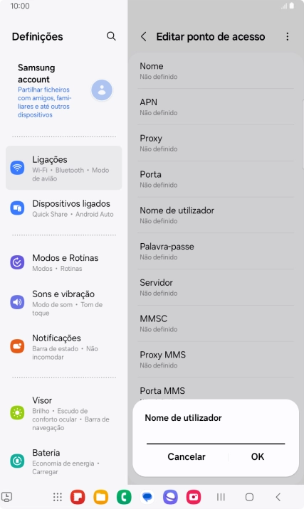 Introduza vodafone e prima OK.