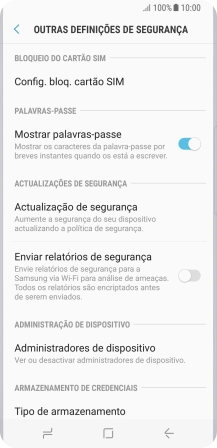 Prima Config. bloq. cartão SIM.