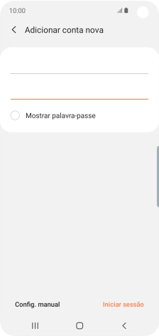 Prima Iniciar sessão.