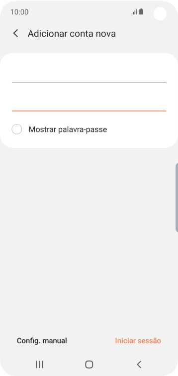 Prima Iniciar sessão.