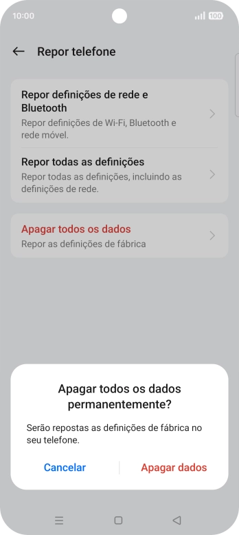 Prima Apagar dados.