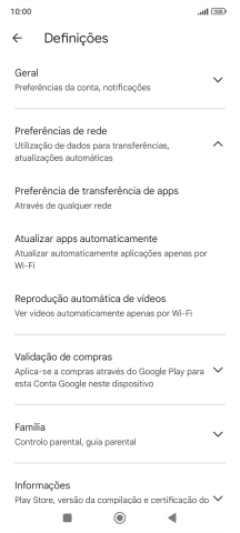 Prima Atualizar apps automaticamente.