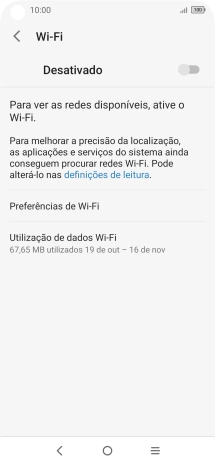 Prima o indicador para ativar a função.