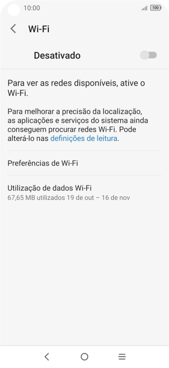 Prima o indicador para ativar a função.