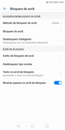 Prima Método de bloqueio do ecrã e introduza o código de bloqueio do telefone atual.