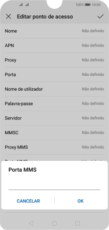 Introduza 80 e prima OK.